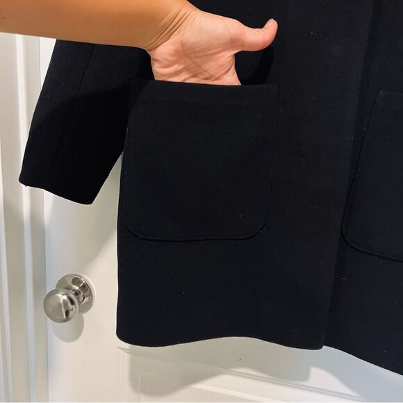 Abercrombie & Fitch Women's Wool Blend Collarless Coat in Black Size Small - Picture 6 of 15